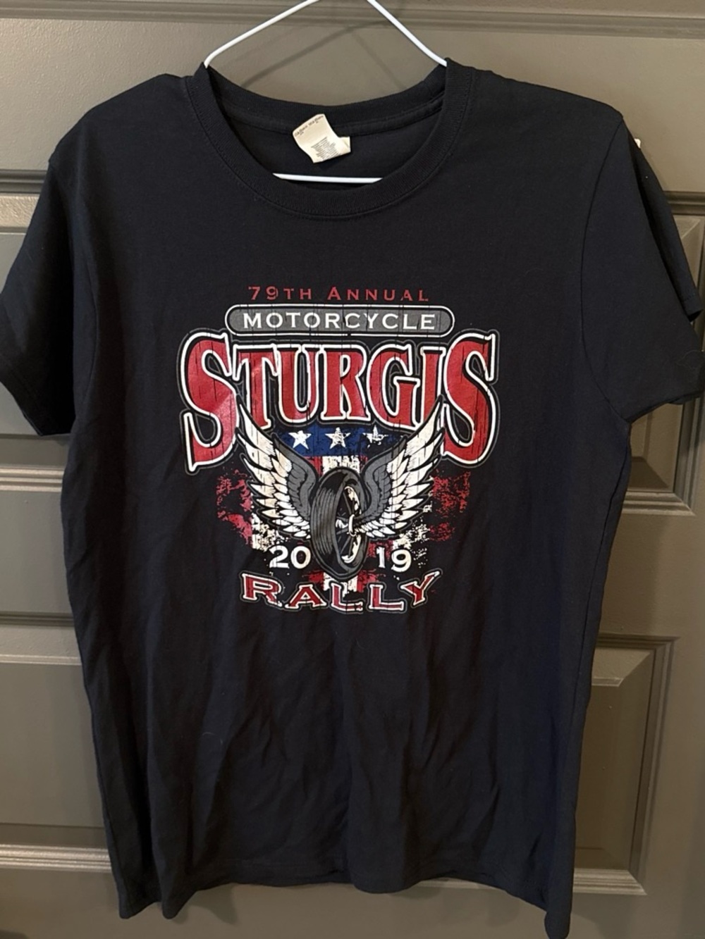 79th Annual Sturgis Motorcycle Rally 2019 Black Graphic T-Shirt Medium